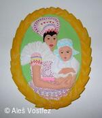 Jana Heimerová při malování marcipánu